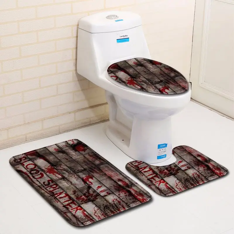 

Soft Floor Mat Toilet Covers Bathroom Products Entrance Chenille Bathroom Absorbing Carpet Bathroom Mat Set Bath Mat Accessories