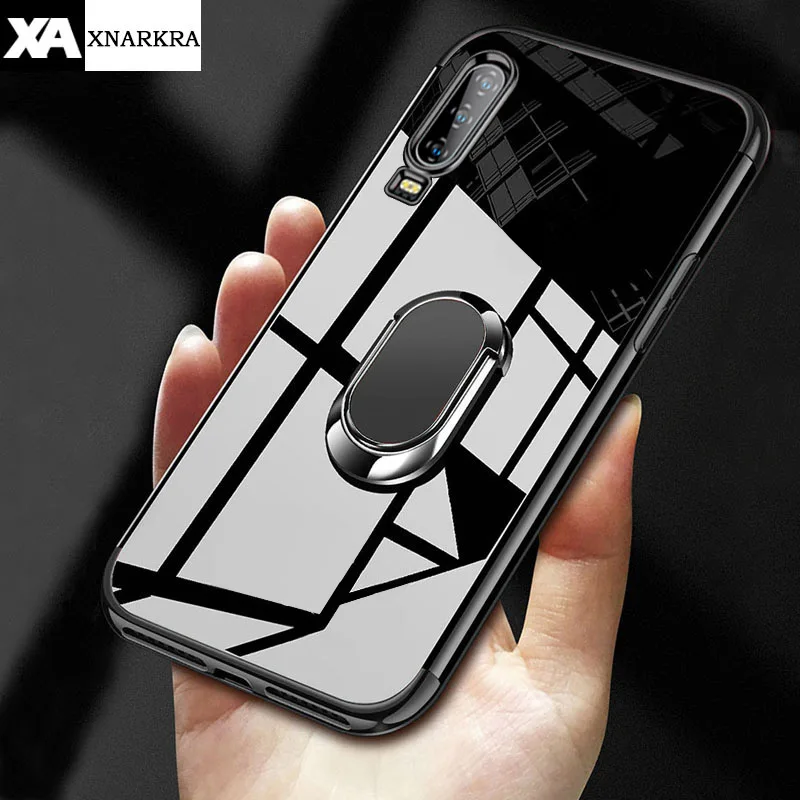

Plating Magnetic Car Holder Stand Case For Huawei P30 P20 Lite Pro Mate 20 20X Pro Clear Silicone Bracket Phone Cases Cover