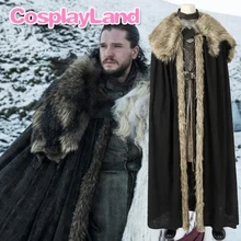 New Game of Thrones Season 8 Cosplay Jon Snow Costume Halloween Party Cloak Custom Made Jon Snow Costume Leather Outfit майка борцовка print bar jon snow