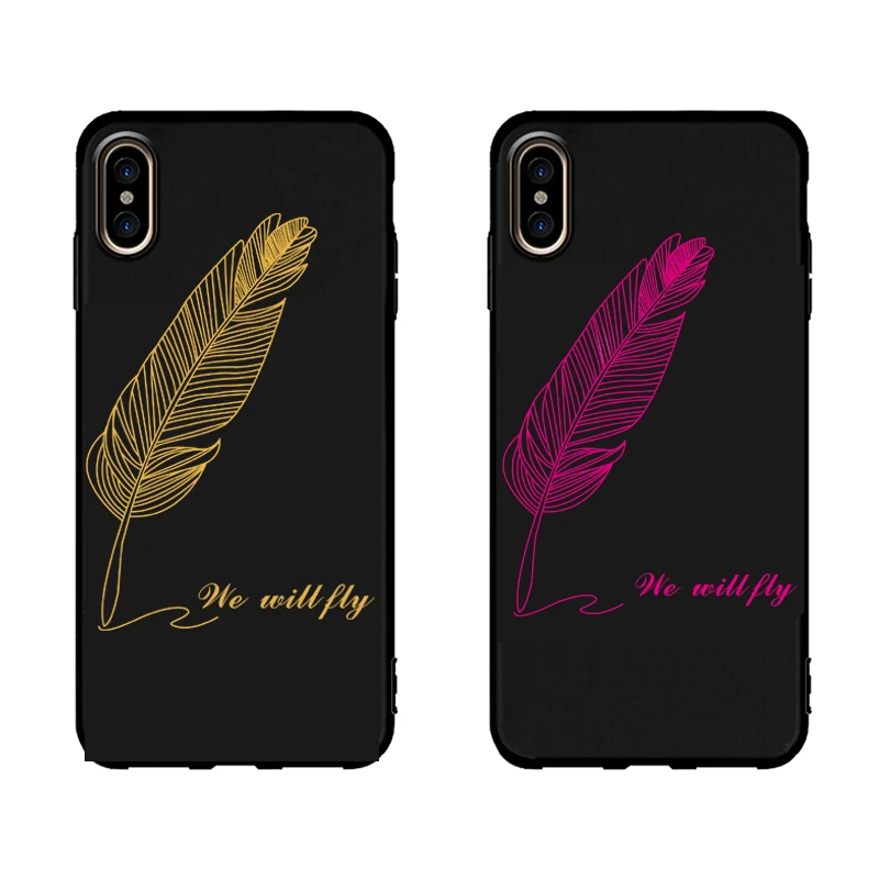 

Luxury Quill Drop Mirror Pink soft cover case for iphone 5 SE 6 6S S plus 7 7plus 8 8plus X XS XR Max feathers phone cases funda
