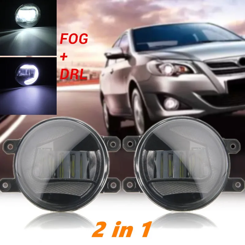 

3.5 inch High Power LED Car Front Lamp Light Car Angel Eye Halo Ring Day Driving Light DRL Fog Lamp Lights 2 in 1 For Toyota
