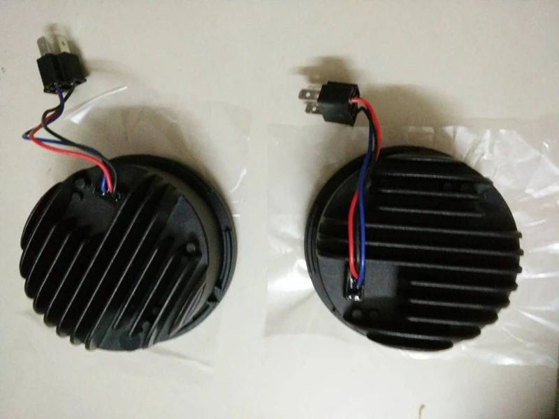 Pair Motors Headlight Fat Bob LED Driving Lamp 5 inch Motorcycle High  Low Beam Headlight for Harley Dyna Fat Bob (6)