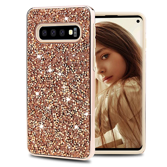 Блестящий Алмазный чехол для Samsung Note10 S20 Ultra S8 S9 S10 Plus S10e TPU + PC блестящий с