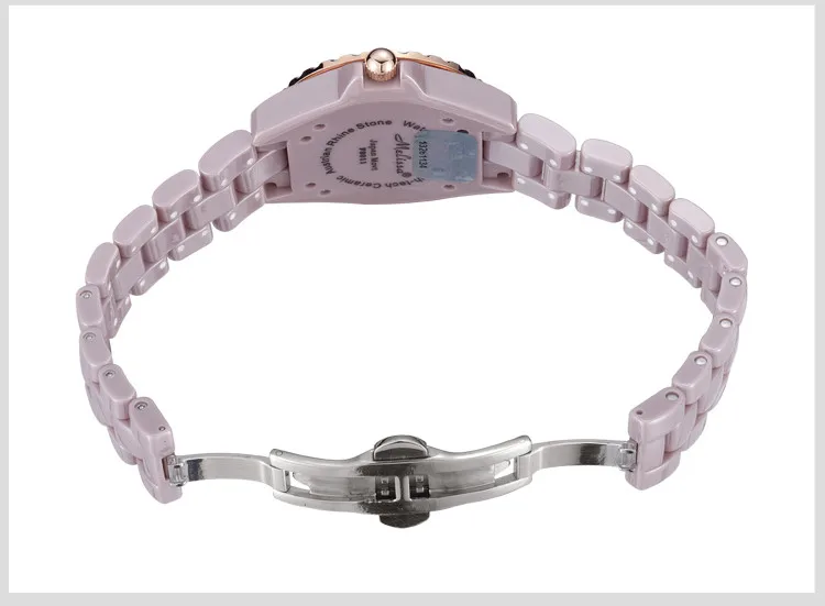 100% Full Ceramic Bracelet Watch Anti-allergy Wrist watch Elegant Women Crystal Dress Watches MELISSA Quartz Montre Femme F8011A