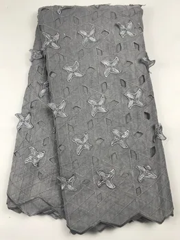 

2019 gray Beautiful French Sequins Lace Fabric Fashionable Bright African Nigerian Lace Fabrics For Party Dress
