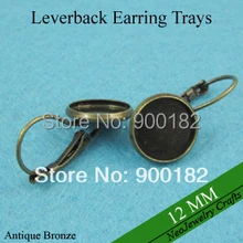 12 мм античная бронзовая рычаг серьги лотки, Рамка круглые серьги установка лоток