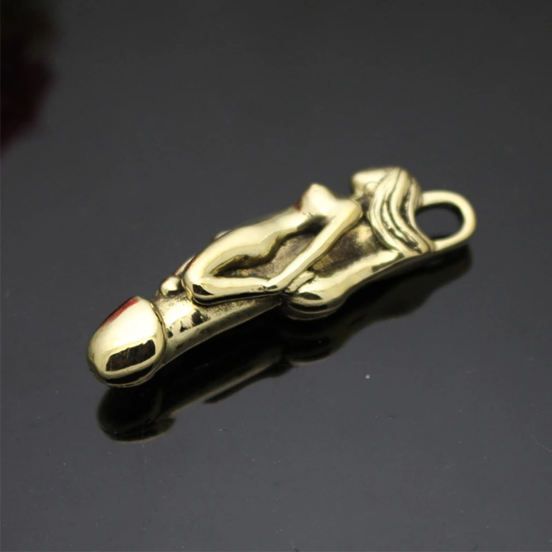 1 шт., забавный сексуальный брелок для ключей с тнтеркурсом для обнаженной девушки, латунный брелок для ключей, декоративные аксессуары, подвеска на шнурке