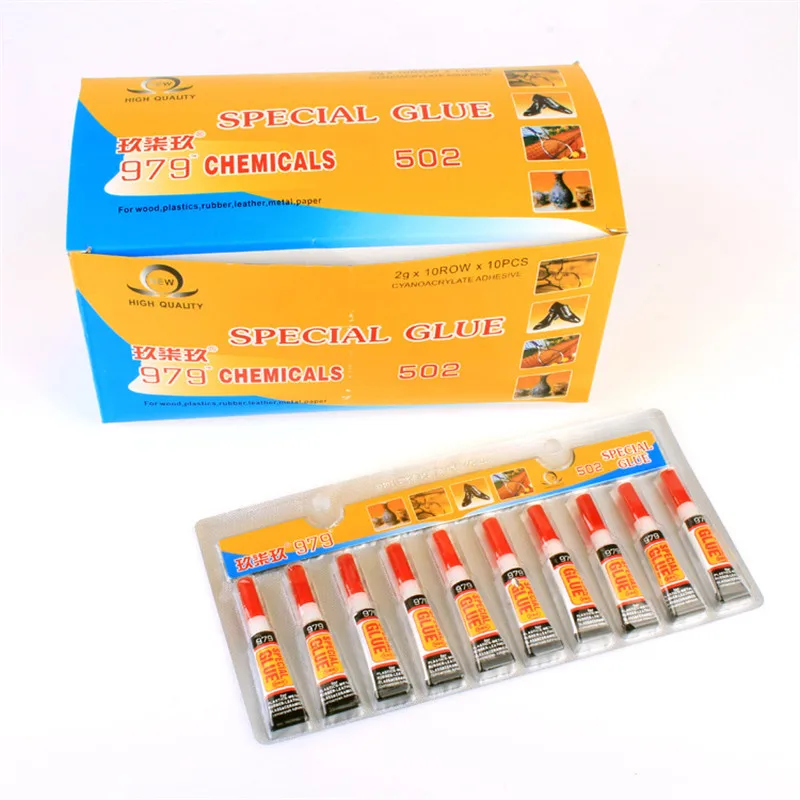 

20Pcs Liquid Instant Strong Super Glue 502 Wood Leather Rubber Metal Cyanoacrylate Fabric Epoxy Resin Wood Touch Screen Adhesive