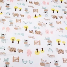 Напечатанный животный хлопок трикотажная ткань хлопчатобумажной ткани Джерси для DIY baby производство одежды ткани 50*170 см