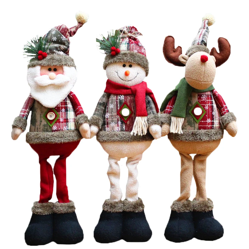 1pcs santasnowmanreindeer standing plush doll christmas festival decorations ornaments kids gift toys - Christmas Reindeer Decorations 1pcs santasnowmanreindeer standing plush doll christmas festival decorations ornaments kids gift toys - Christmas Reindeer Decorations