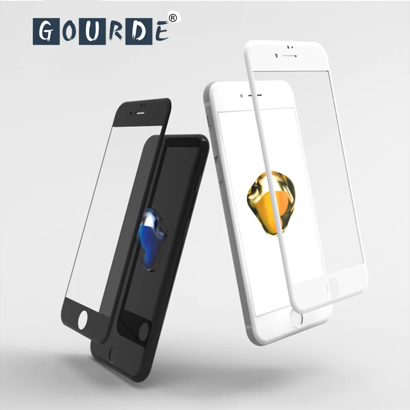 

Gourde 3D Soft Edge Tempered Glass For iphone 6 Plus 8 Plus Carbon Fiber 9H Screen Protector Full Curved For iphone XS Max XR 7