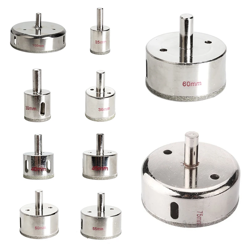 Goede Diamant Boor Set 25 100mm Diamond Tools Gatenzaag Gebruik voor Glas, marmer, tegel of Graniet CLH