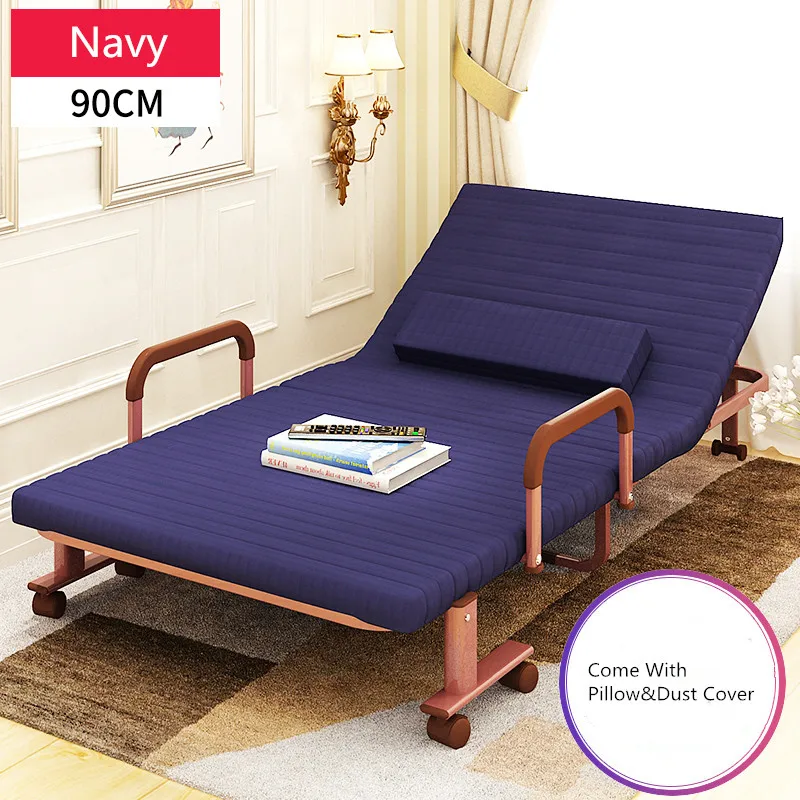 90cm Wide Metal Folding Bed with Mattress Bedroom Furniture Rollaway Guest Bed for Adults and Kids RollAway Guest Day/Night Bed