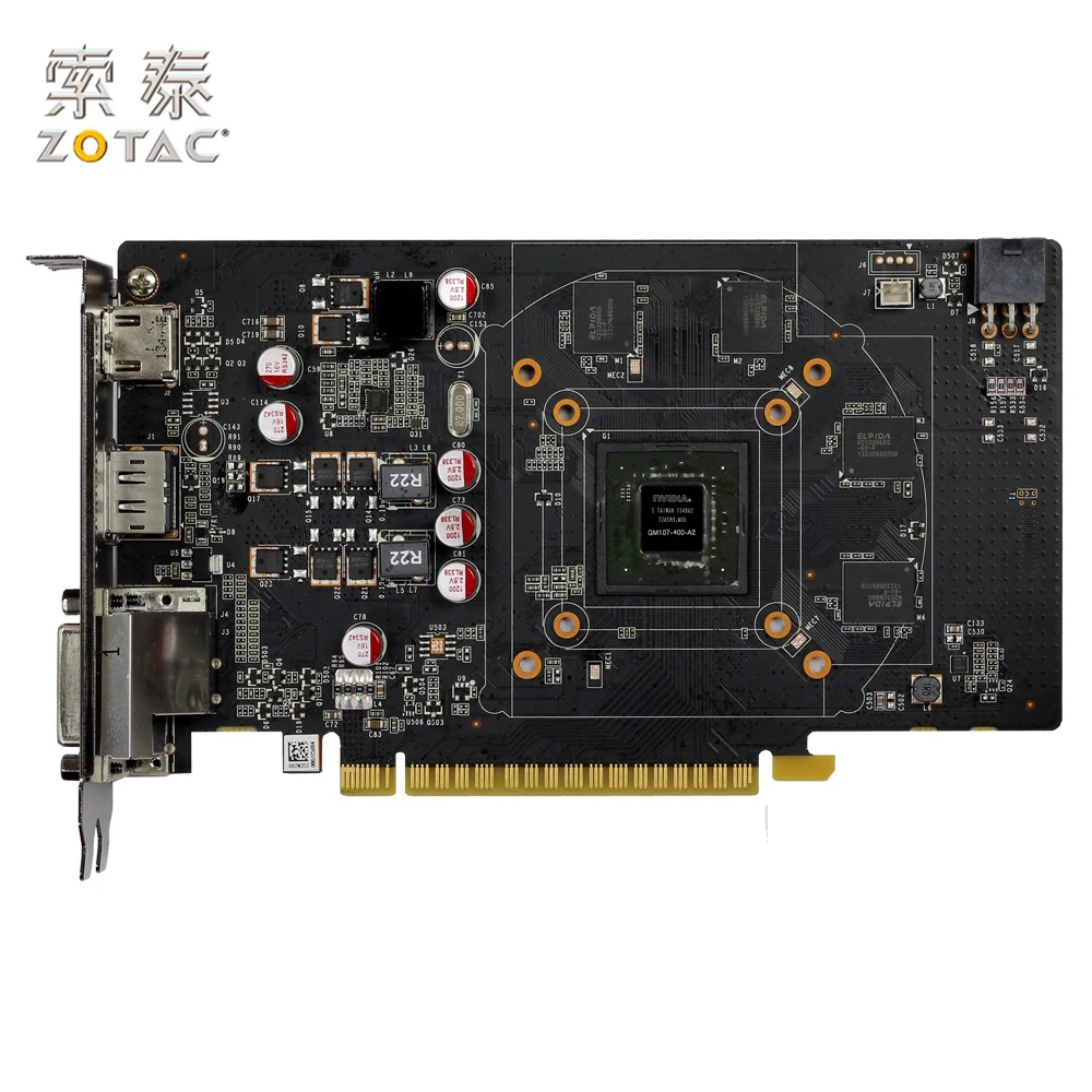 Оригинальная видеокарта ZOTAC GeForce GTX 750Ti-1GD5 Thunder HA для видеокарт NVIDIA GTX750 GT700 1GD5 1G 6000 МГц GDDR5 б/у