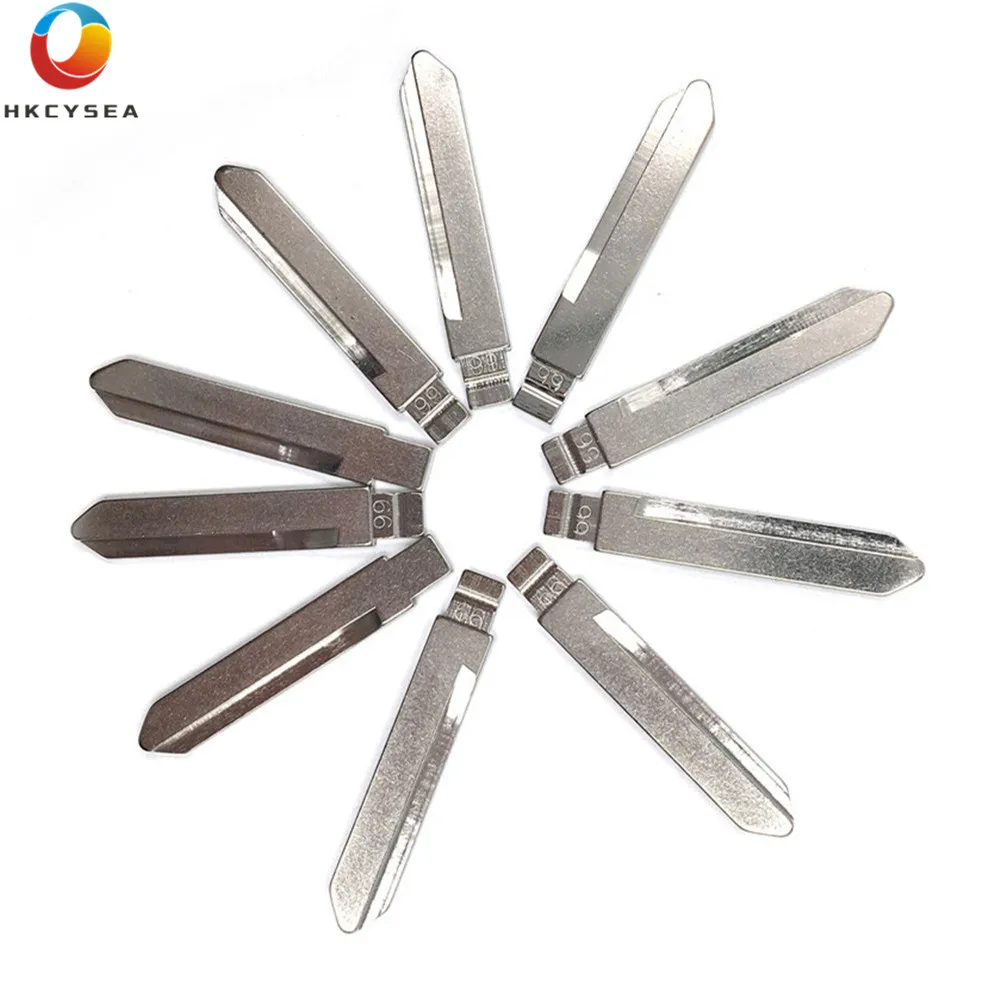 

HKCYSEA 10 pcs/lot Metal Blank Uncut Flip KD Remote Key Blade Type #66 for BYD F0 NO. 66 Blade