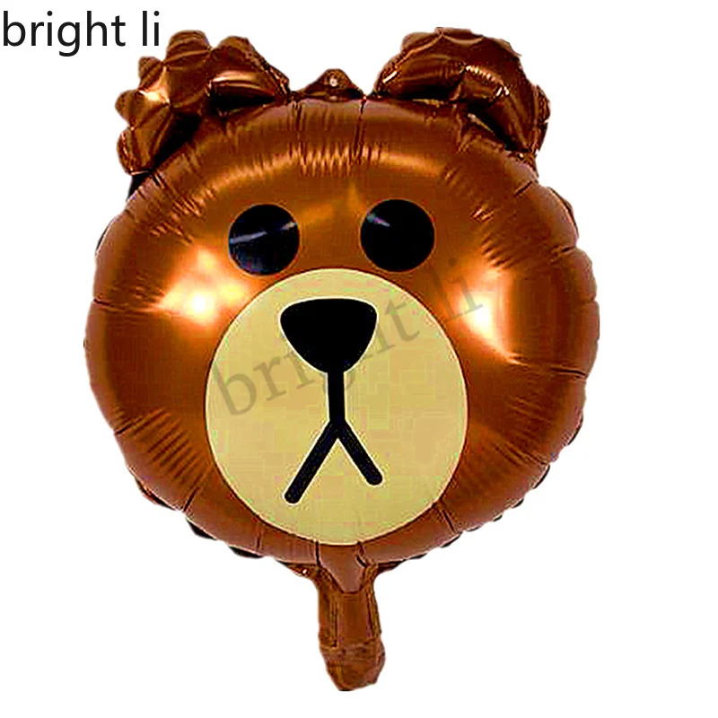 1pc Mini Brown Bear Balloon Foil Birthday Party Decoration Happy New Year Animal Ballon | Дом и сад