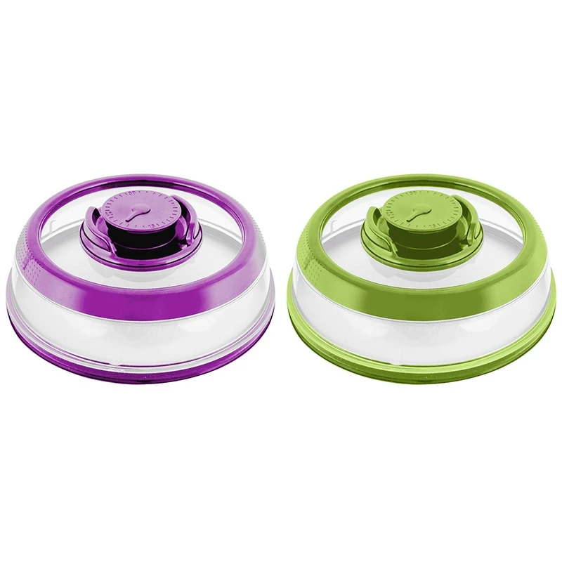

2Pcs Vacuum Food Sealing Machine Mini Cover Kitchen Instant Vacuum Food Sealing Machine Fresh Vegetable Preservation - Green & P
