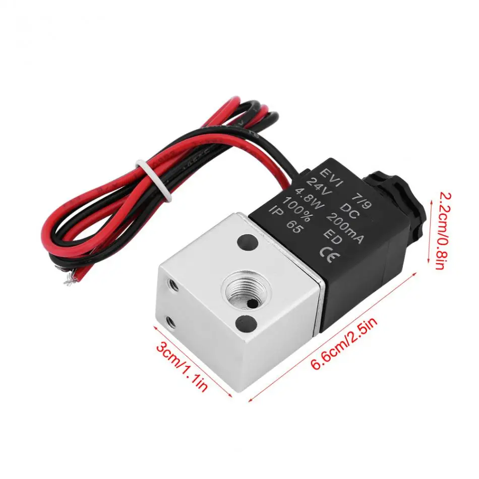 1 шт. 3V1-06 NC Электромагнитный клапан DC 12 V/24 V 3 Way 2 Позиция 1/8 дюйма BSP нормально закрытый Пневматического клапана Электрический электромагнитный шаровой клапан