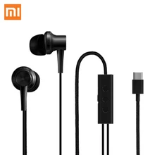 Оригинальные наушники Xiaomi ANC type-C с шумоподавлением, проводное управление с микрофоном для смартфона Xiaomi MIX 2 S Mi8 Hybrid HD