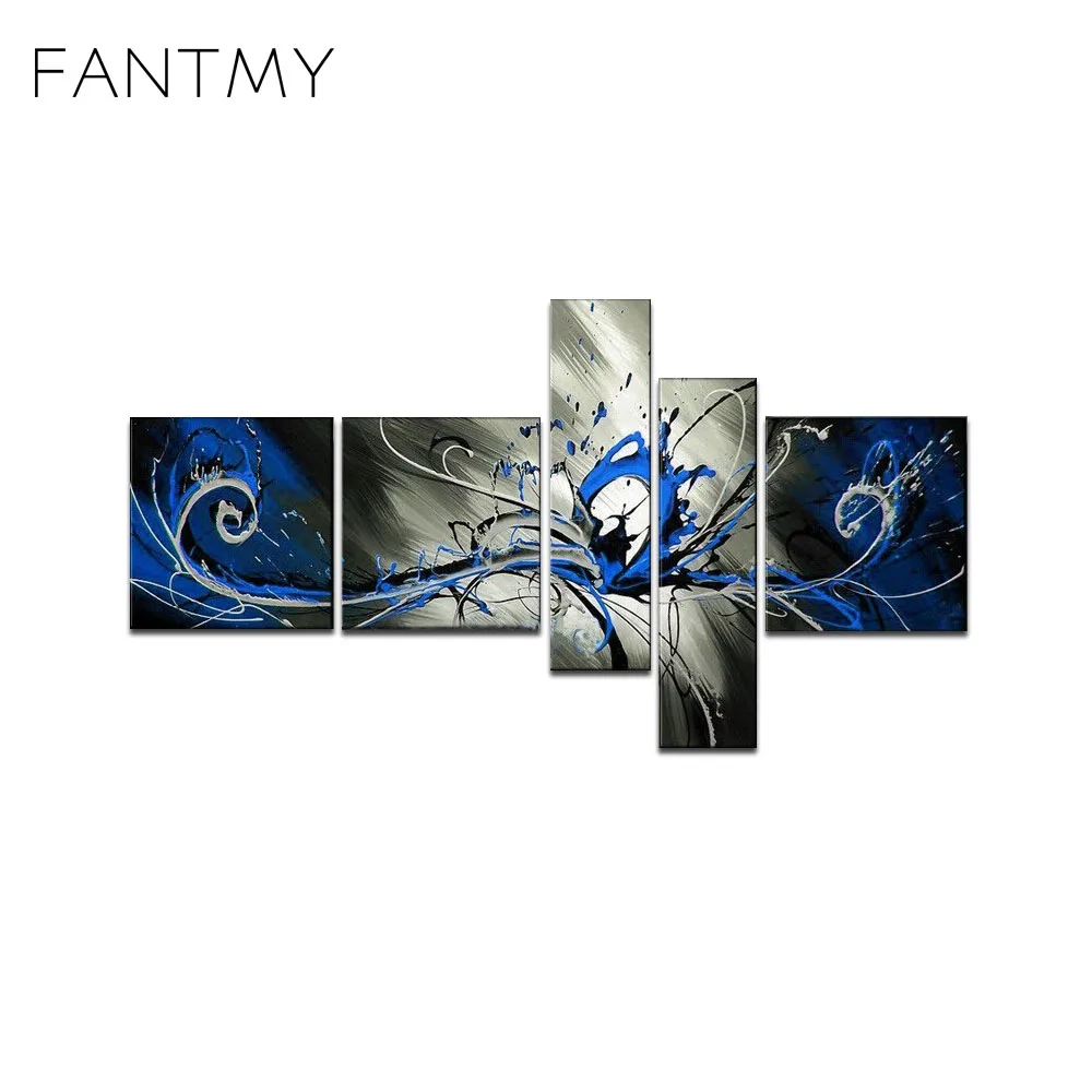 FANTMY 100 Hand Painted Abstract Frameless Oil Paintings Multi picture