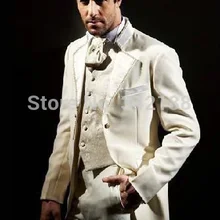 Заказной цвет и размер жениха цвета слоновой кости смокинги друзей Жениха Лучший мужской костюм мужские свадебные костюмы костюм жениха(куртка+ брюки+ жилет+ галстук