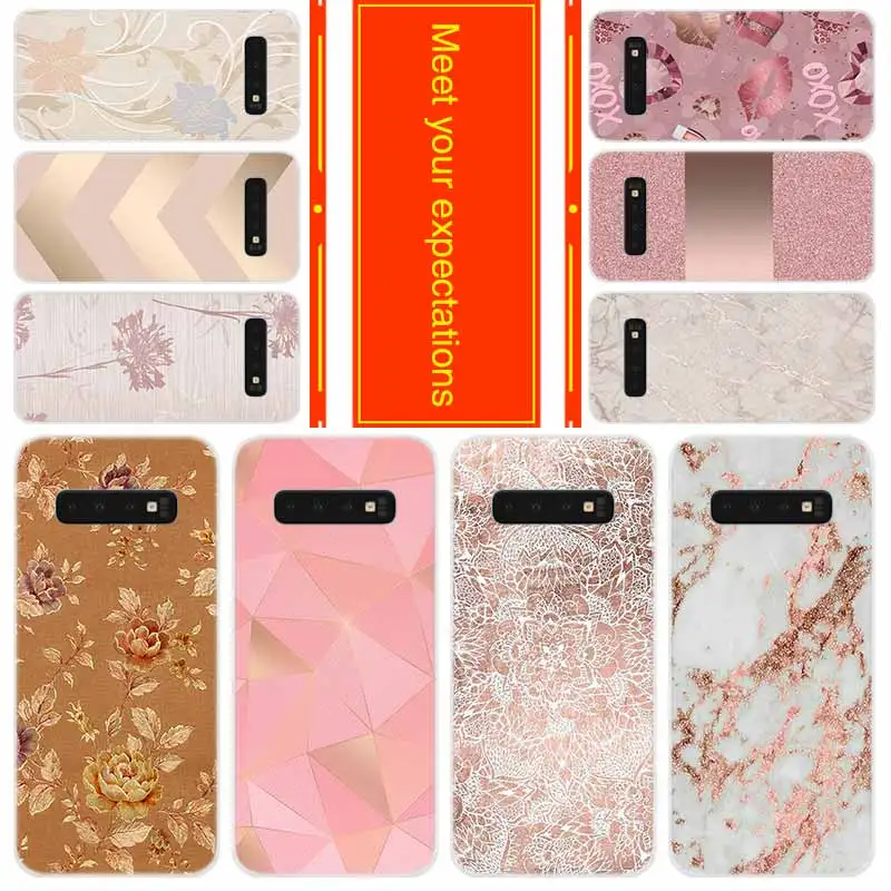 

Phone for Samsung Galaxy S10 E S9 S8 Plus S7 s6 Edge s10 plus s5 Note 10 9 8 Cover Case Rose gold