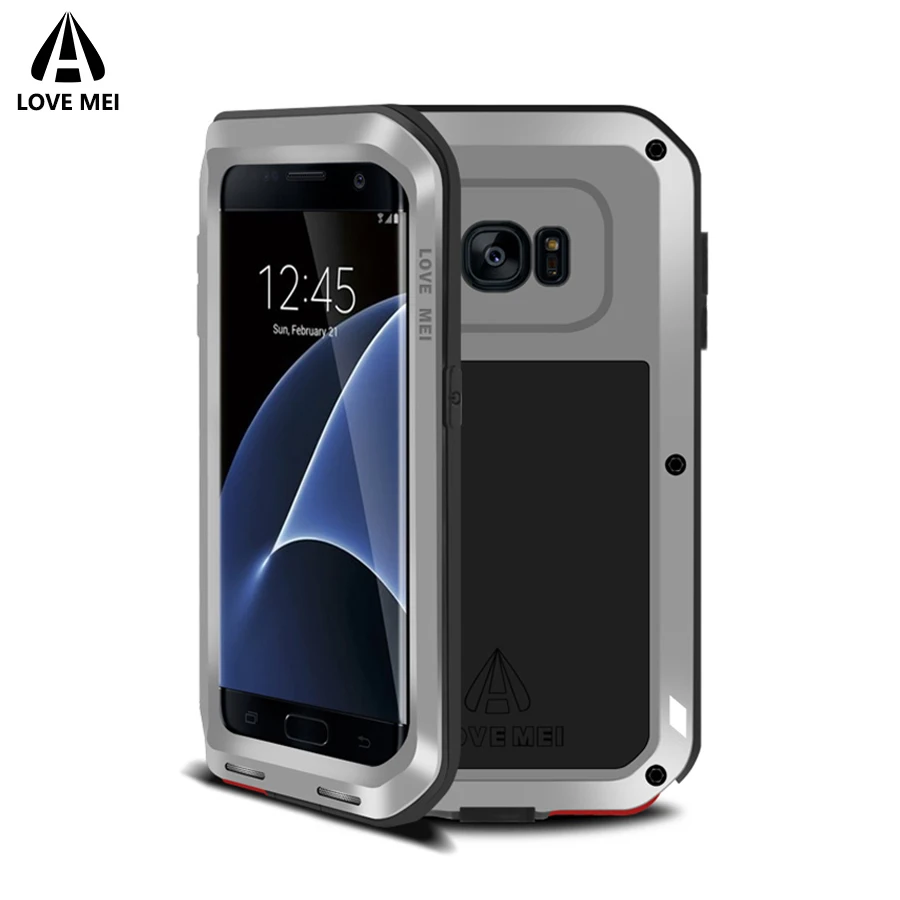 

Love Mei Armor Shockproof Case For Samsung Galaxy S7 Edge Cover Powerful Metal Aluminum Case For Galaxy S7 Edge (5.5 inch) Cover