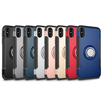 

100pcs Shockproof Armor Car Holder Kicksatnd Magnet Case For iPhone 11 Pro Max XS XR X 8 7 6 6S Plus Metal Finger Bracket Cover