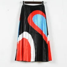 JingyangO Цвет Полосатый раза Hemiskirt большая женская гофрирующая юбка юбки Kawaii Goth модная юбка для фестиваля уличная одежда