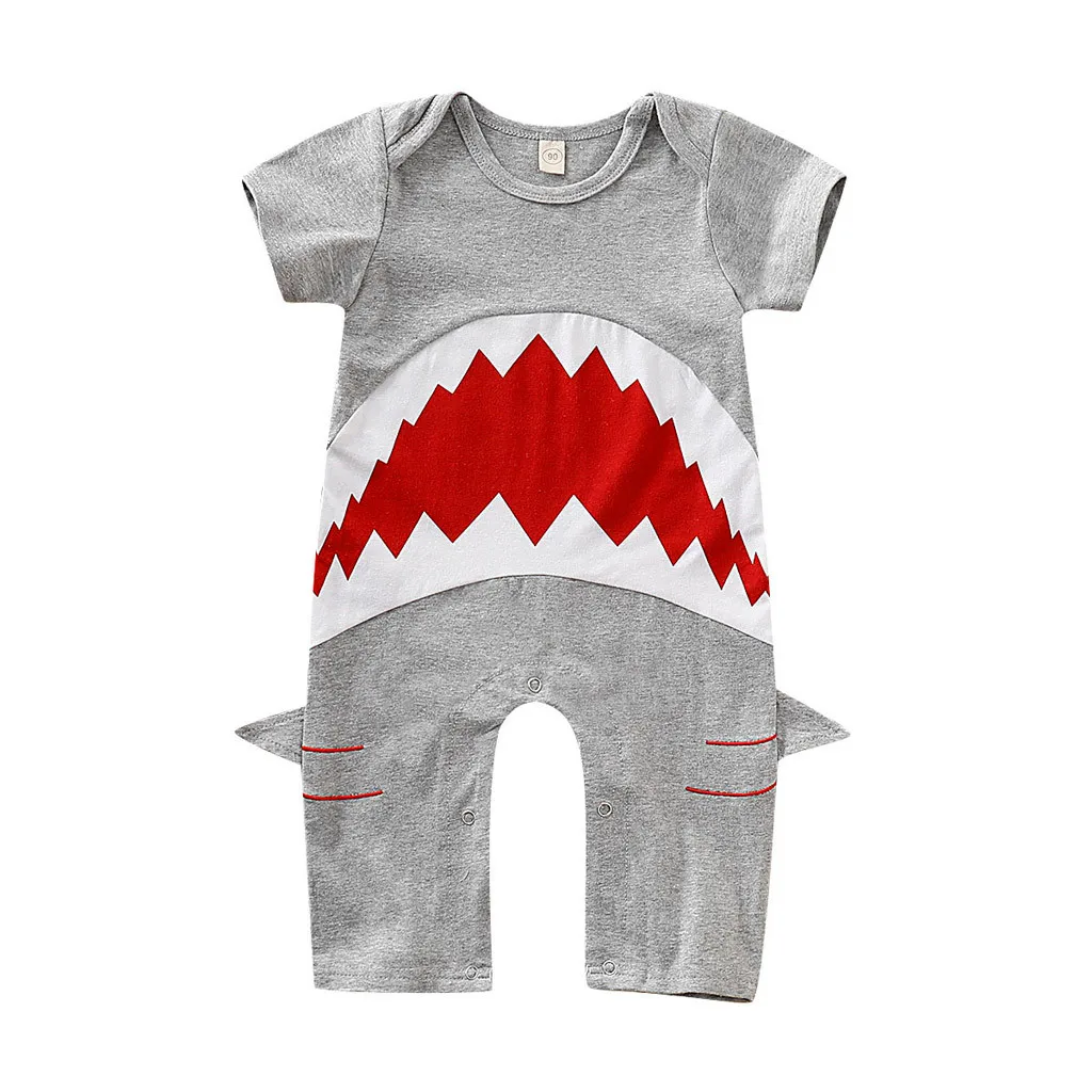 

Newborn Infant Girl Boy 3D Cartoon Shark Romper Jumpsuit Onesies Clothes