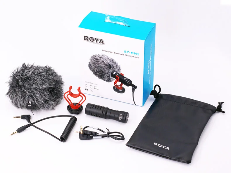 Boya By-mm1 Condenser Video Recording Microphone On-camera Vlogging For  Iphone Samsung Canon Dslr Zhiyun Smooth 4 Stabilizer - Microphones -  AliExpress