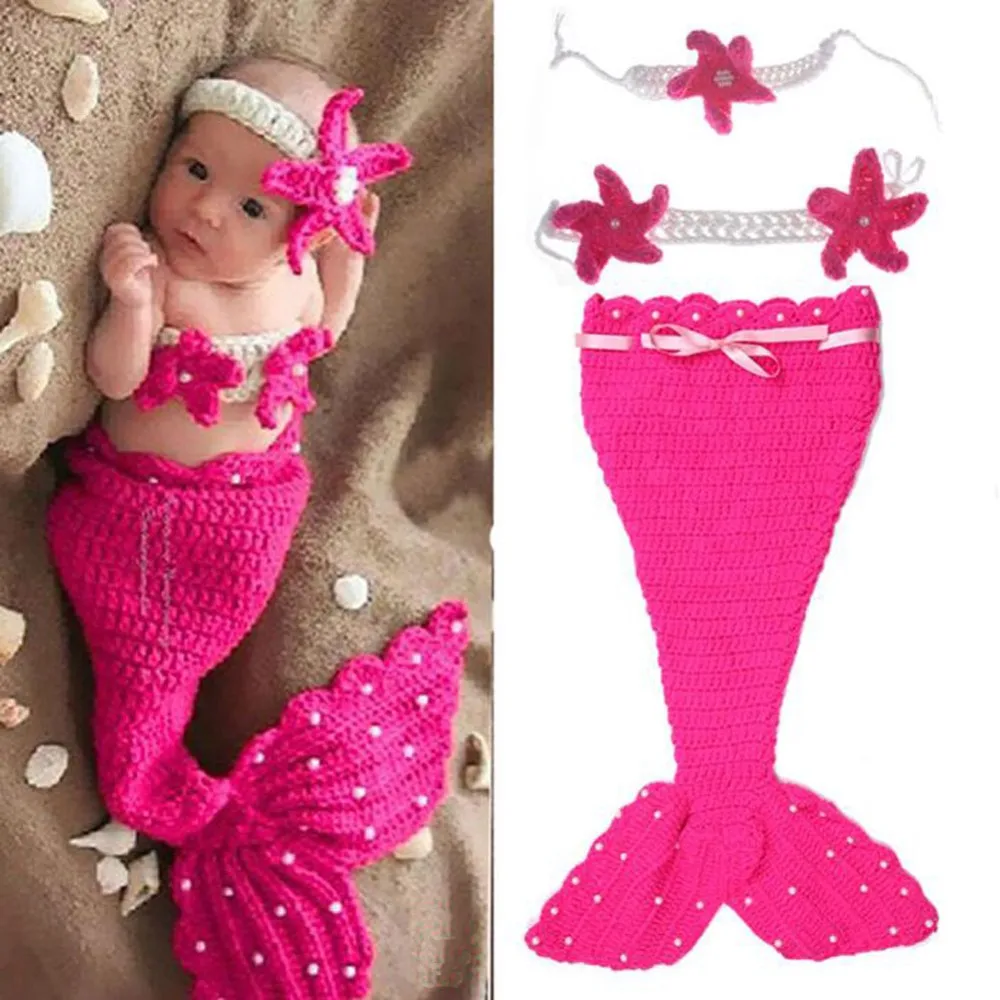 Beautiful Mermaid Newborn Baby Girl Photo Photography Props Infant