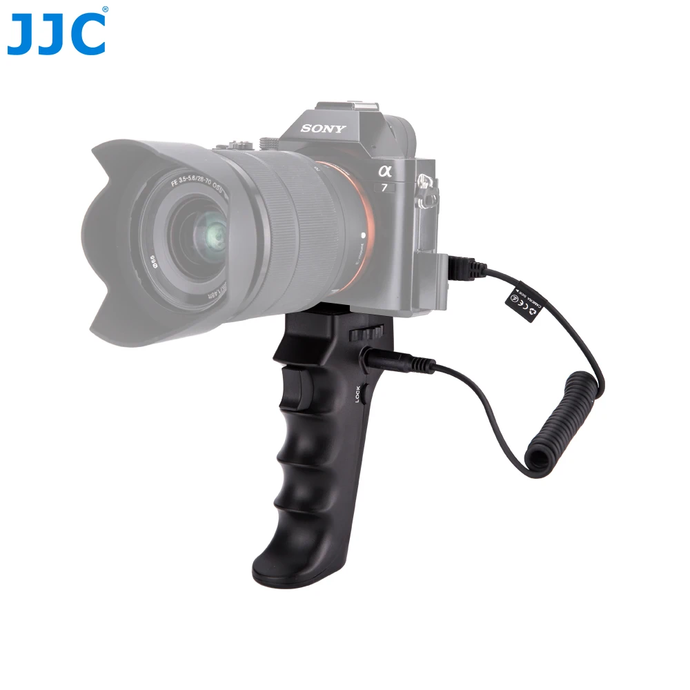 JJC Camera Shutter Triggering Remote Handle Grip For Canon Nikon Sony Olympus Pentax Panasonic Sigma Camera with 1/4''-20 Mount camera remote shutter button camera remote shutter release