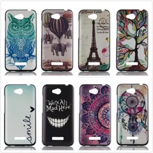 Fashion Colorful Flower Cartoon Owl 3D Painted Plastic Hard Back Cover for HTC Desire 616 Dual
