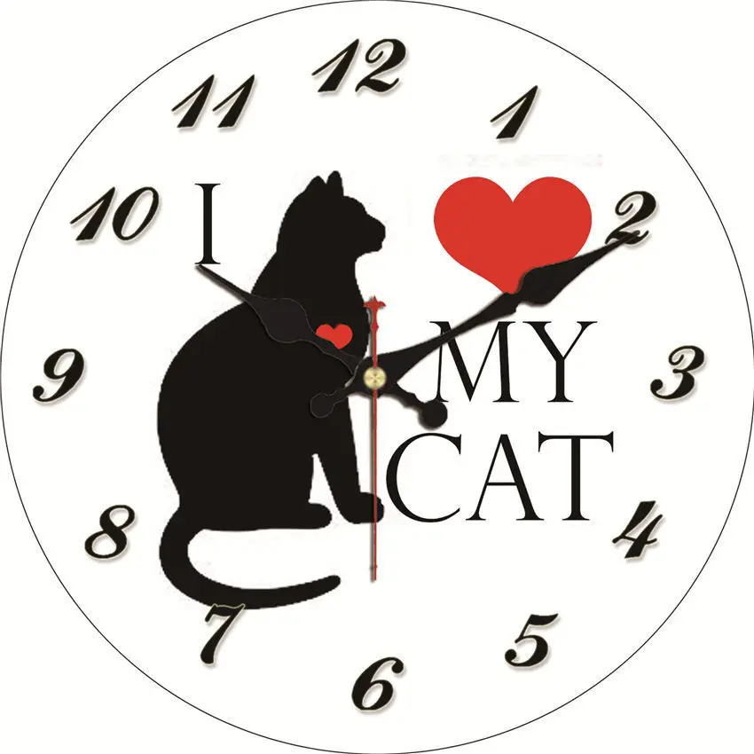 

WONZOM Vintage Wall Clock Cute Cat Design Relogio De Parede Large Silent For Living Room Cow Saat Home Decor Kitchen Watch Wall