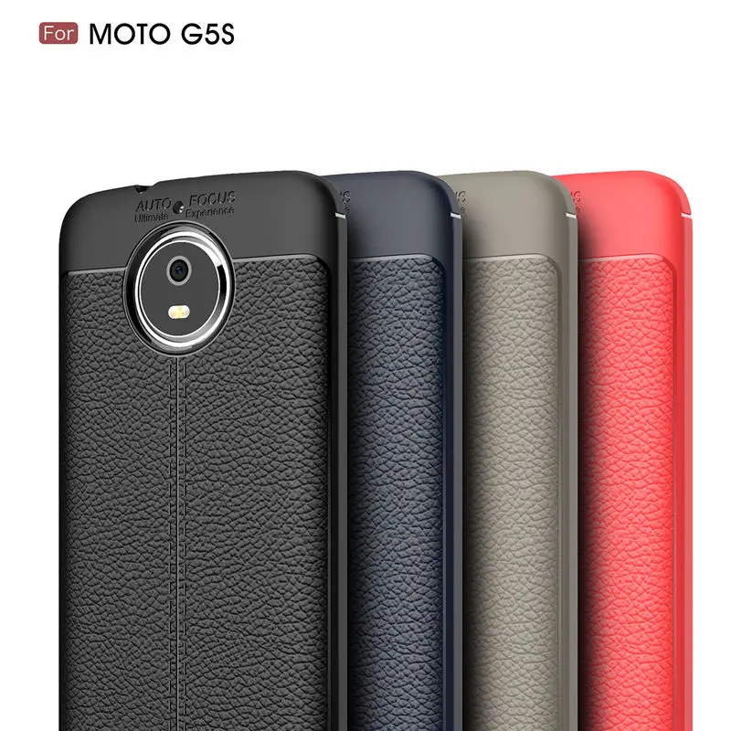 

Ultra Slim Cases For Motorola G5S Case Soft Silicone Litchi Skin Pattern TPU For Motorola G5S Cover