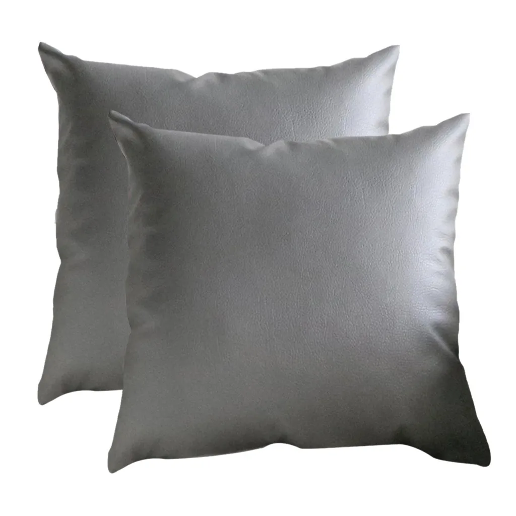 2pcs Vintage Cushion Cover Faux Leather Throw Pillow Case Soft Car Home Sofa Decoration Pillowcase Cover Cojines d