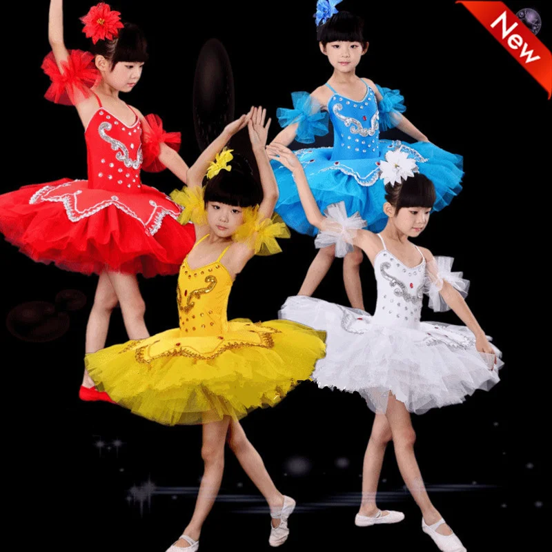 

New Girls Pancake Tutus Dance Costumes Kids Swan Lake Dancewear Children Professional Platter Tutu Ballet Dress