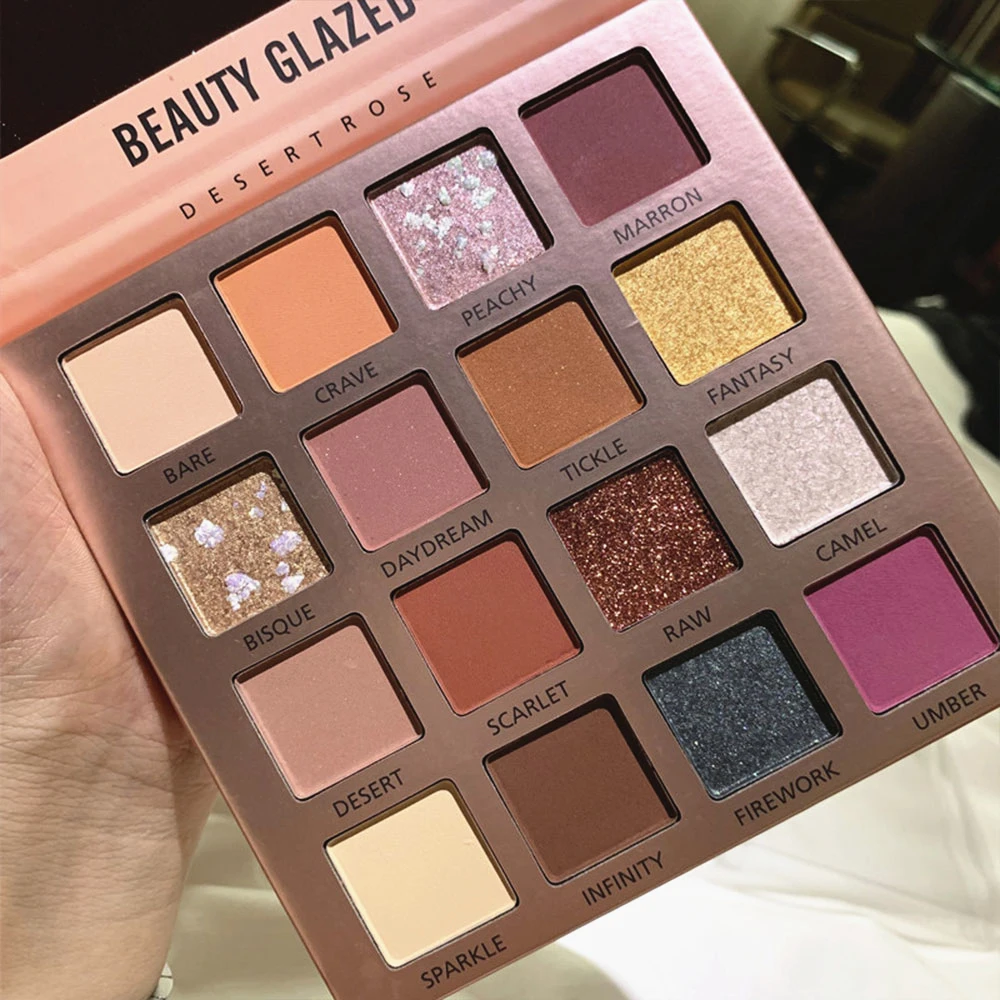 

Beauty Glazed Matte Eye Shadow Pallete 16 Colors Pearlescent Glitter Eyeshadow Makeup Pallete Professional Shadows Makeup Kit