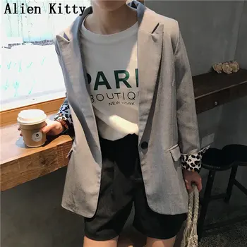 

Alien Kitty 2019 Hot Elegant Style Autumn Office Lady Long Sleeve Casual Blazer Notched Women Single Button Female Coat Suit