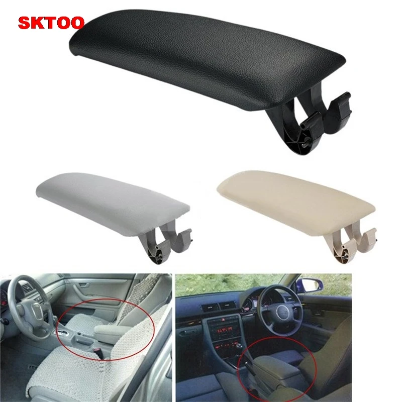 Preise 1 Pcs Leder Auto Armlehne Latch Abdeckung Für Audi A4 B6 B7 2002 2007 Center Konsole Arm Rest Lagerung box Deckel Abdeckung Auto Zubehör