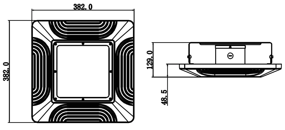 surface mounting LED canopy light size