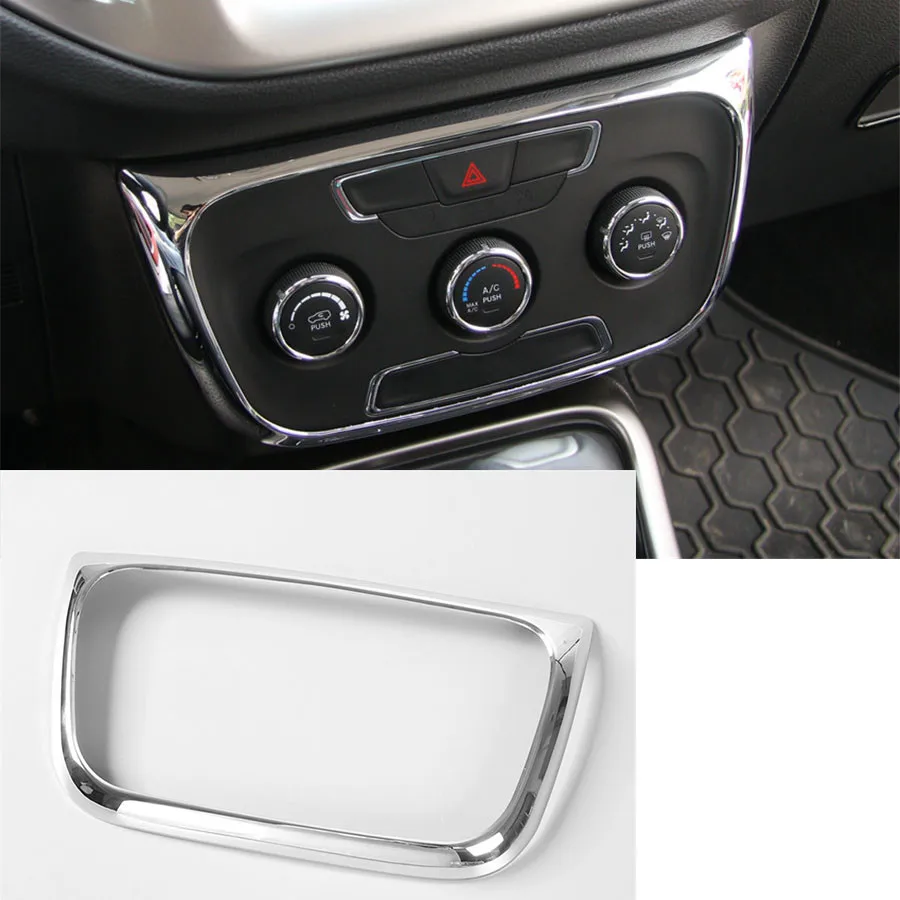 

For Jeep Compass 2017+ 1PC ABS Interior Car Air Condition Button Switch Bezel Decor Panel Frame Cover Trim Sticker