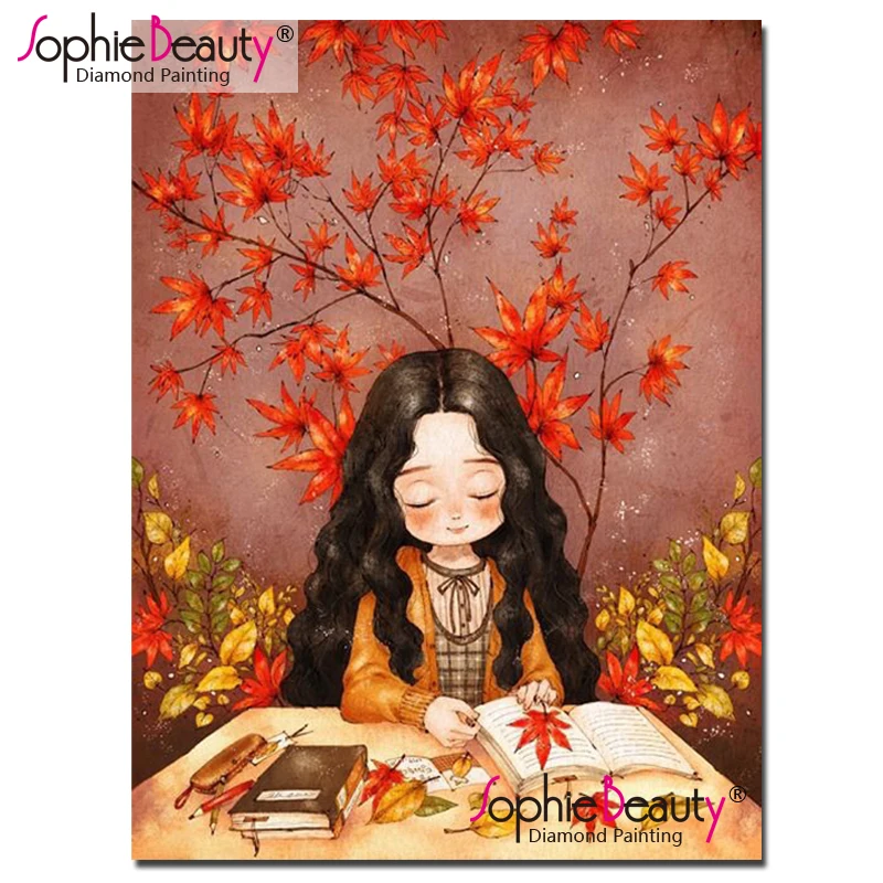 Diamond Painting Book Picture  Girl Reading Diamond Painting - Girl  Diamond - Aliexpress