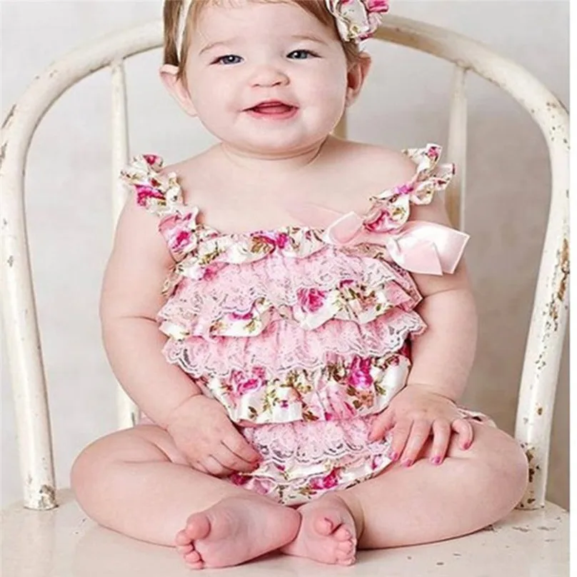 

Clearance Baby Girls Lace Rompers Newborn Baby Cake Smash Ruffle Romper Infant Jumpsuit Girls Lace Onsie Baby Clothes L13