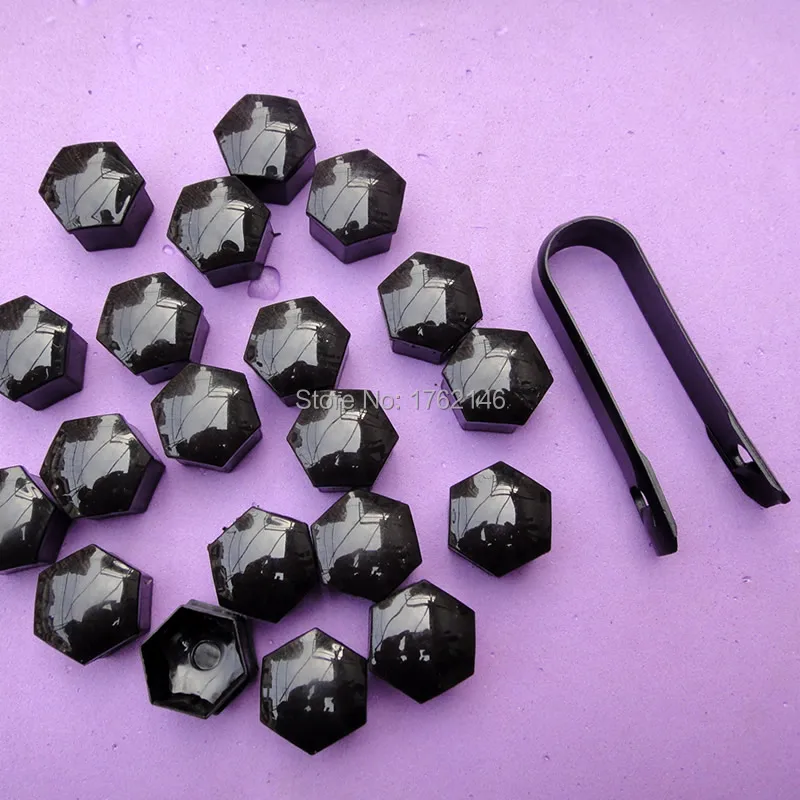 20x Black Wheel Lug Nut Center Covers Bolt Caps + Removal Tool 8d0012244a For Vw Passat Audi A4