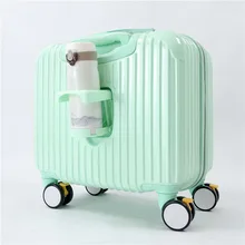 Mirror pc trolley luggage female picture luggage travel bags universal wheels 14 18 luggage hard case sets,lovely women bags set