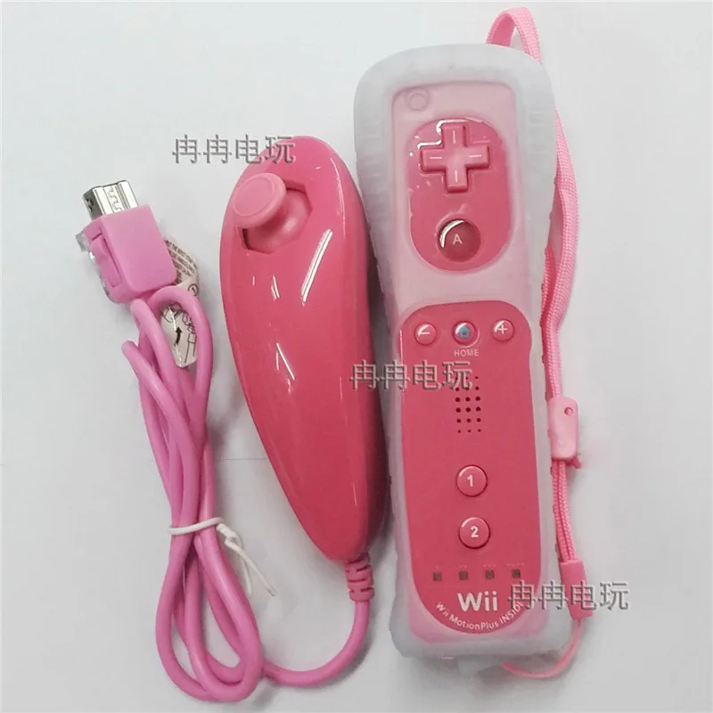 

TOP 2 in 1 Wireless Gamepad Remote Controller built in Motion Plus + Nunchuck For Nintendo Wii Controller Joystick Silicone Case