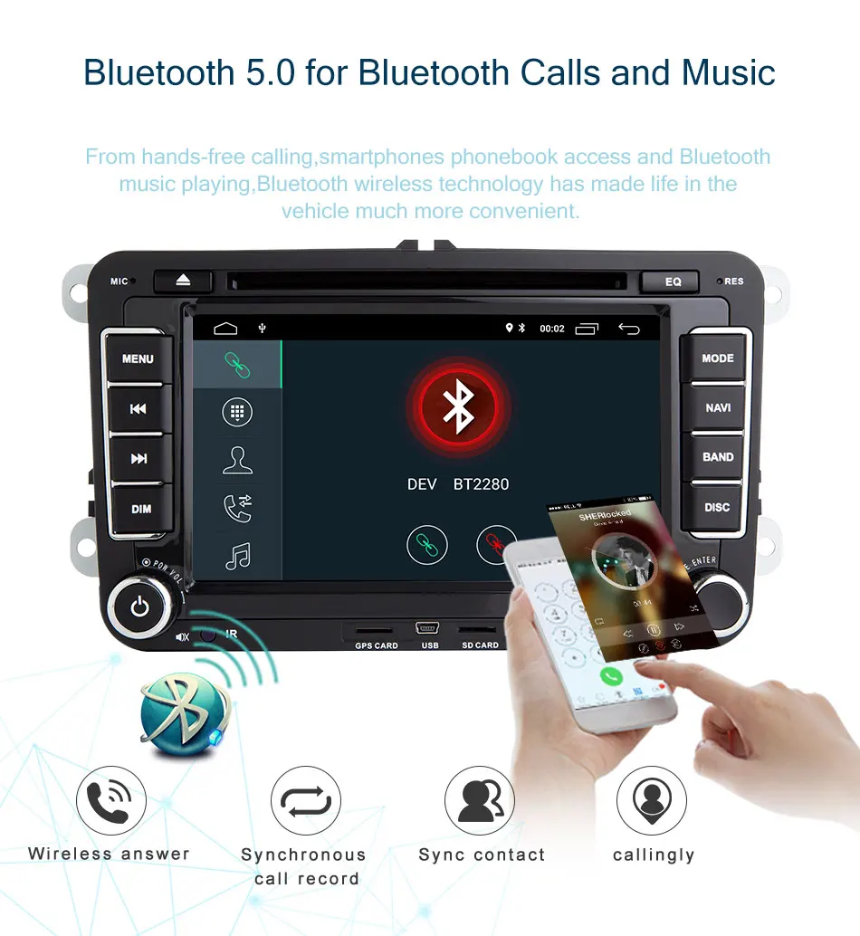 Best 7" Android 8.1 Car Radio DVD Player For VW/Volkswagen/POLO/Golf/Skoda/Octavia/Seat/Leon Multimedia Stereo GPS Navi Wifi TPMS FM 11