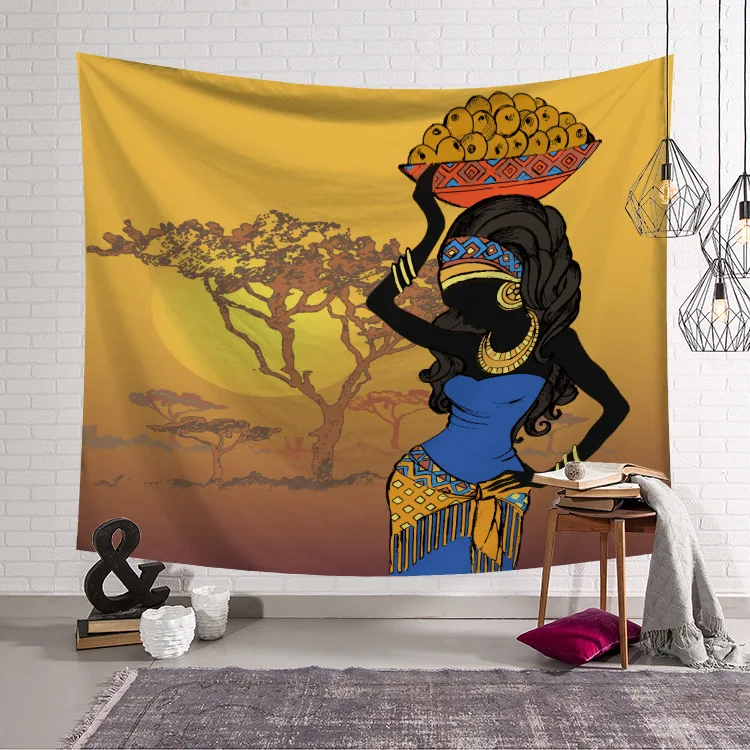 Nordic Ins Fashion African Women Printed Home Kitchen Tablecloth Witchcraft Decor Hippie Mandala Bo